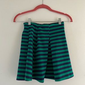 Women’s Striped Green High Waisted Skirt